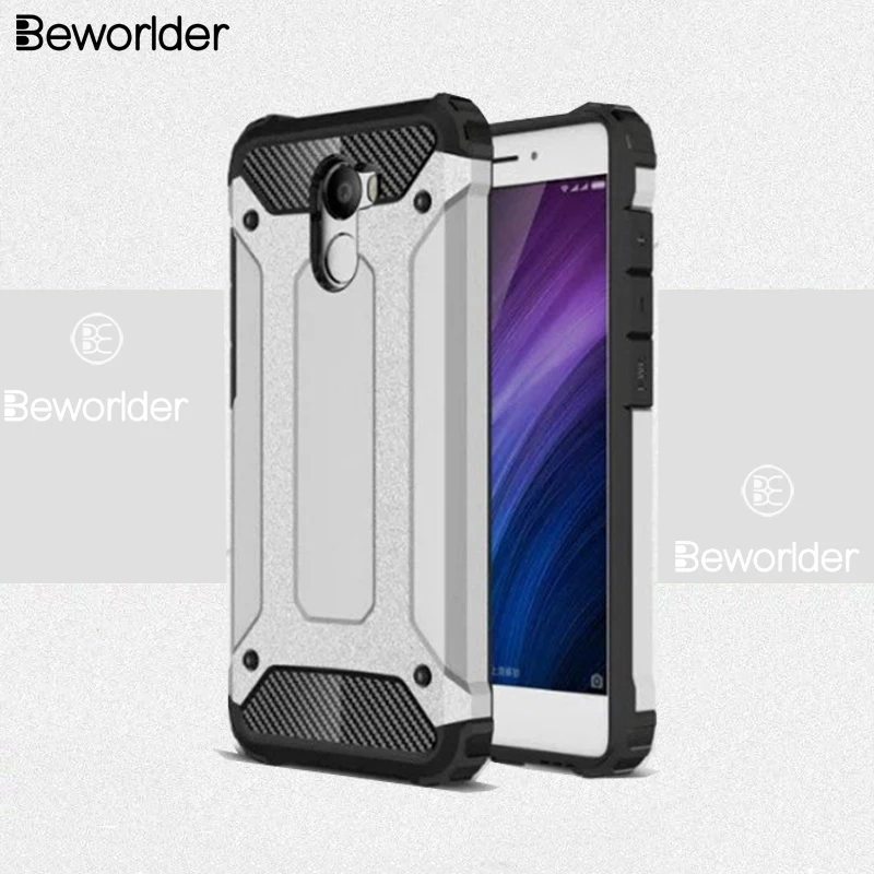 Beworlder For Xiaomi Redmi 4 Case ShockProof Armor Phone Cases Heat Disspation Dual Protection TPU And PC Back Cover |