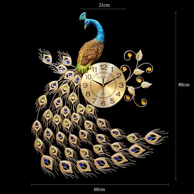 Большой алмаз кварцевые geekcook настенные часы Павлин Европейский современный простой личности Творческая гостиная спальня настенные часы - Цвет: 4