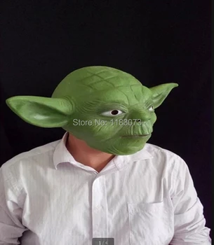 

Master Yoda Mask Movie Star Wars Latex Masks Green Head for Adult Creepy Costume Party Cosplay High Quality Free Shipping