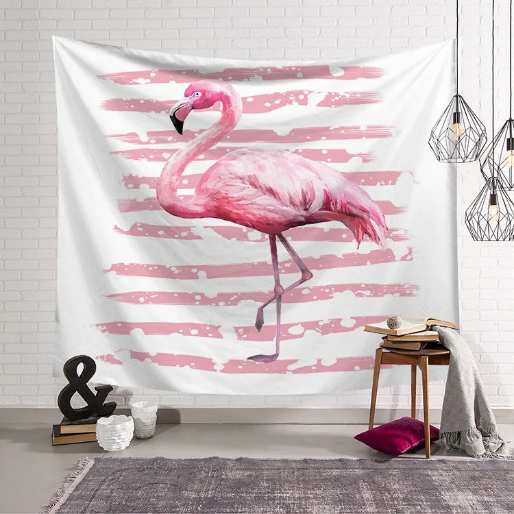 Фламинго гобелен с животными настенный большой розовый гобелен настенный принт искусство декоративная ткань одеяло коврик для йоги 150x130 см спальный коврик