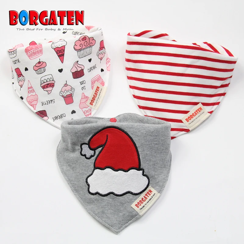 

BORGATEN Baby Feeding Bib 100% Cotton Bandana Bibs Newborn Boy or Girl Burp Cloth Muslin Slabber Apron Toddler Scarf Winter Hot