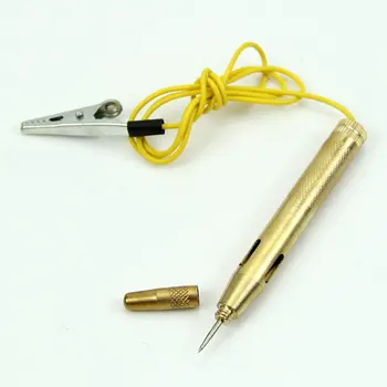 

10x New Auto Car Truck Motorcycle Golden Circuit Voltage Tester Test Pen DC 6V-24V 60CM(Golden)