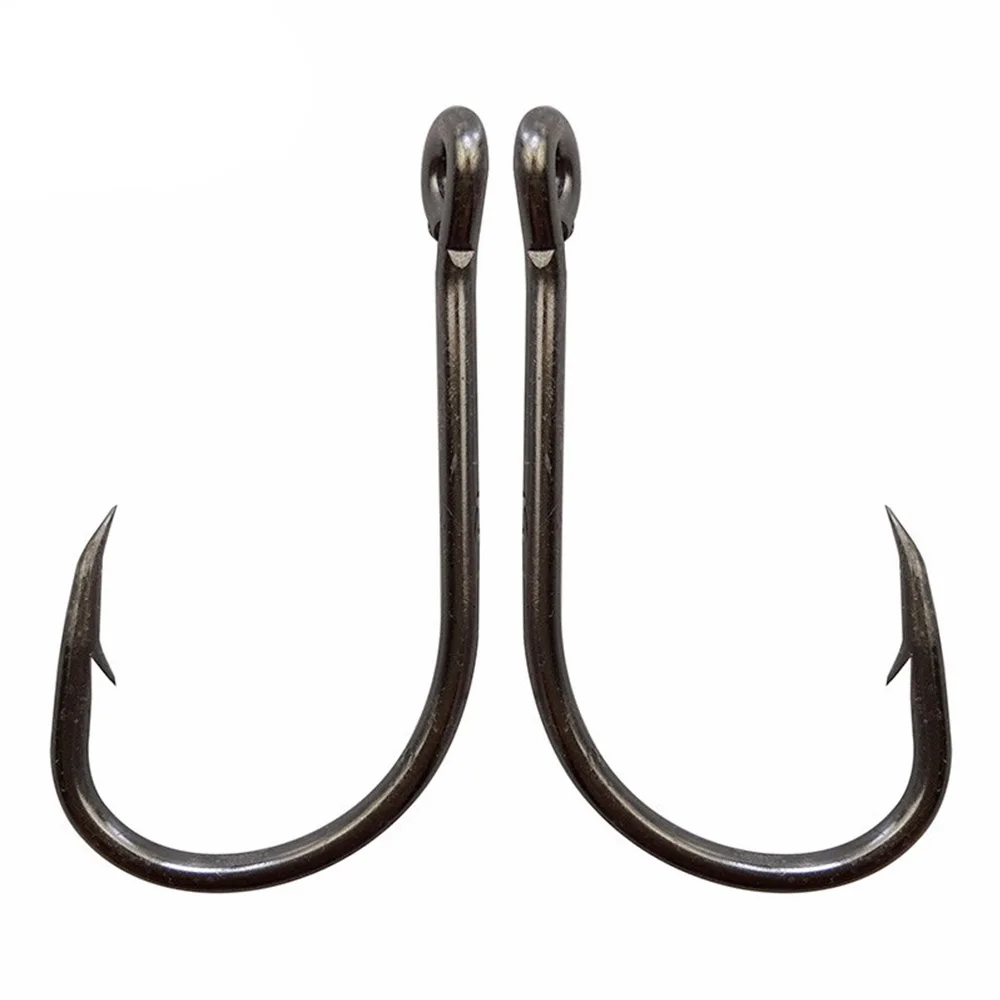 Hyaena 200pcs 9260 Black High Carbon Steel Fishing Hooks 2/0 3/0 4/0 5/0 6/0 7/0 8/0 Offset Faultless O'shaughnessy Fishhooks