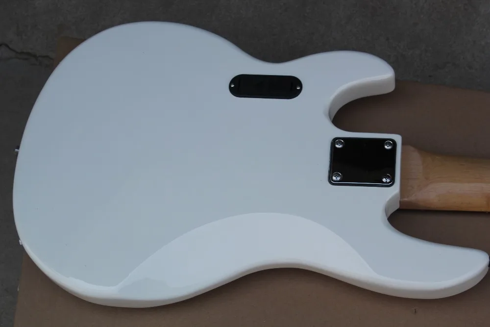 Белого цвета, доступен в 5-струны электрогитары Гитара с белая жемчужная Накладка для гитары, гриф из красного дерева, предложение по индивидуальному заказу