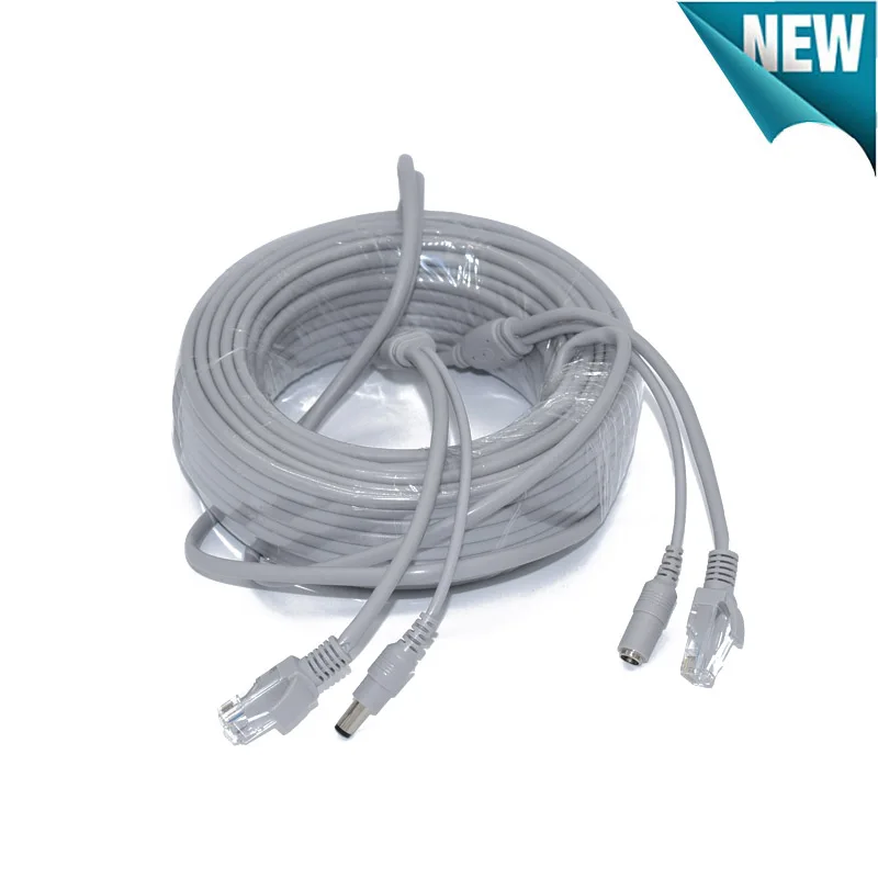 CCTV RJ45 сети Ethernet и DC Мощность 2 в 1 кабель Мощность питания и расширения сети Lan кабель дополнительно 5/10/15/20/30 m для IP Камера