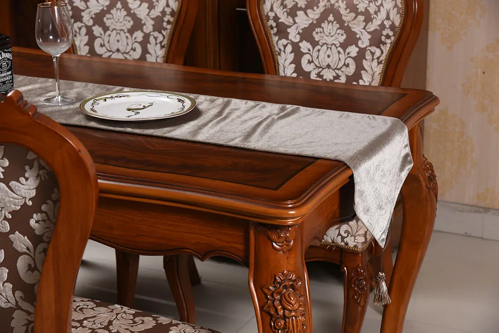 High End factory directly sell velvet table runner silver table runner