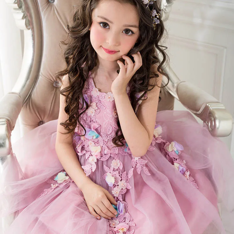 

Girls Dress Sleeveless Purple Color Baby Girls Princess Dress Teenager Kids Dresses Girls Clothes Children Birthday Costumes