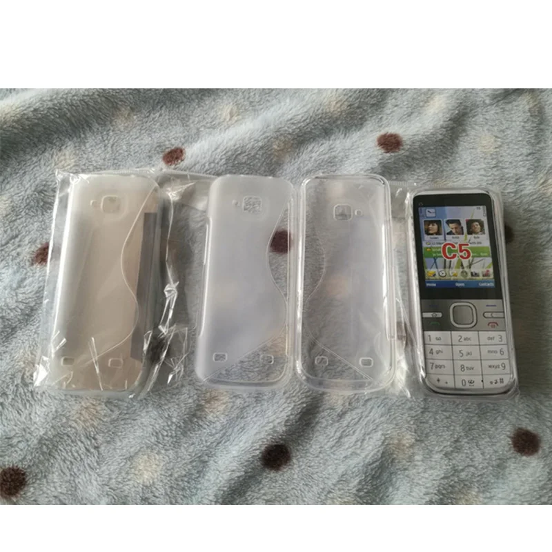 

Anti-falling anti-slip protective sleeve silicone sleeve transparent phone case For Nokia C5 C5-00