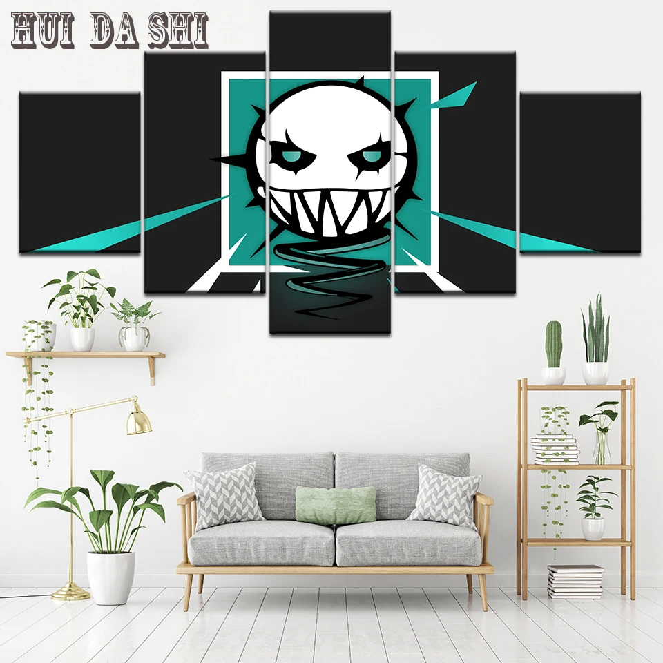 5 Piece Tom Clancy's Rainbow Six Siege Video Game Logo Poster Canvas Art Oil Painting for Living Room Wall Home Decor Artwork | Дом и сад