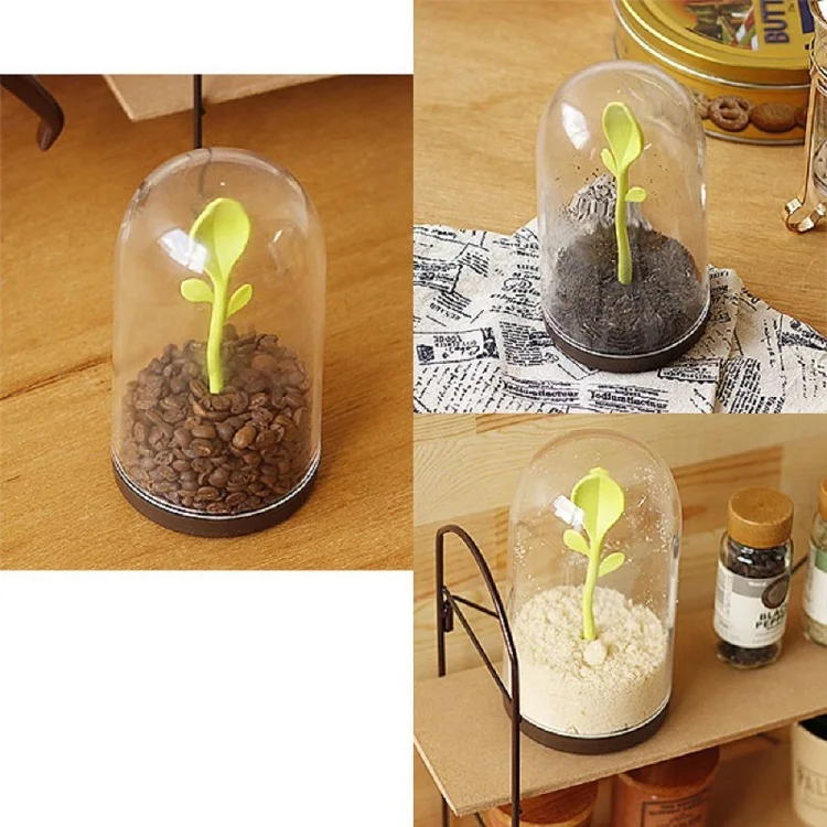 Creative Tea Can Sapling Coffee Beans Sugar Food Storage Storage Tank Sealing Jar Small Storage Kitchen Gift with Spoon