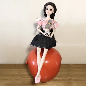 

29cm Dolls 16Joints Moveable 1/6 BJD Doll Body with Rabbit clothes shoes Set suitable for Girl Toy Gift