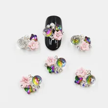 10 шт новые цветные блестящие стразы 3D украшения для дизайна ногтей, сплавные подвески для ногтей, Стразы для ногтей#694