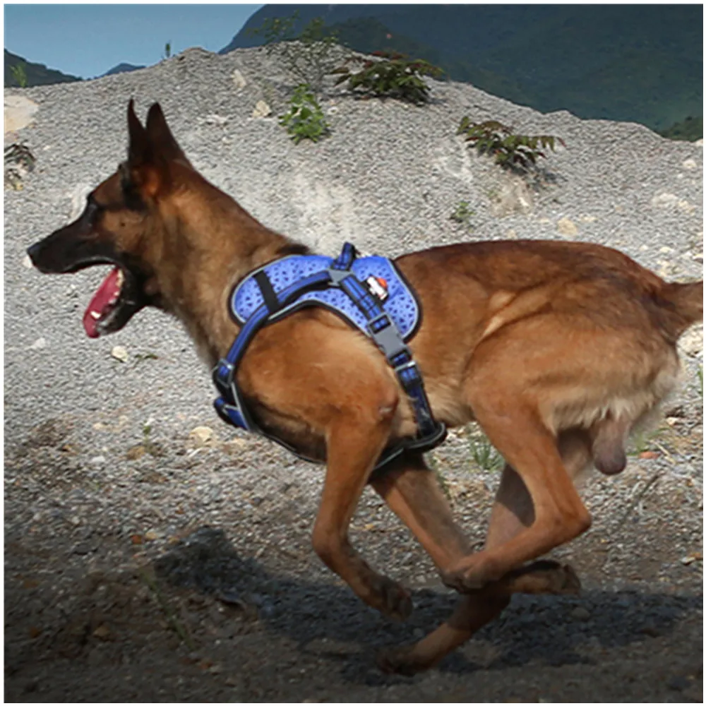 

Dog Harness No-Pull Reflective Breathable Adjustable Pet Vest with Handle Outdoor Walking - No More Pulling Tugging or Choking