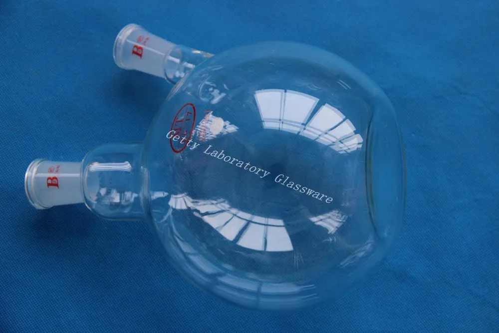2L 2-neck (two-neck) flat bottom boiling flask ,2000ml, 24/40 joint,heavy wall ( borosilicate glass materiel) 5 2L 2-neck (two-neck) flat bottom boiling flask ,2000ml, 24/40 joint,heavy wall ( borosilicate glass materiel) 4