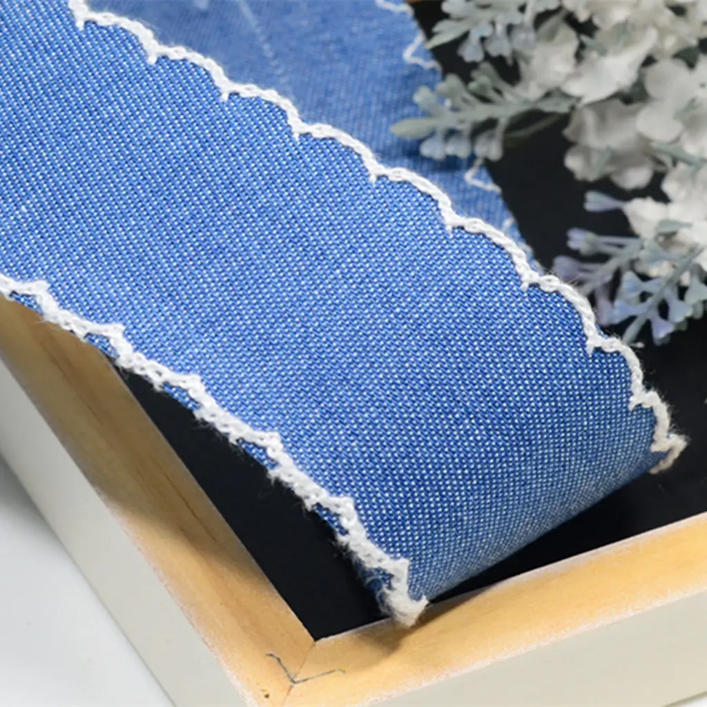 2 Yards Denim Ribbon Jean Ribbon Sewing Trim for DIY Hair Bow Decoration Crafts  