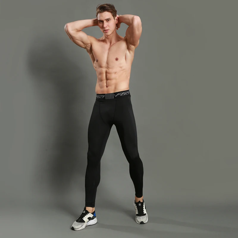 

Men Fitness Men Running Tights New High Elastic Compression Sports Leggings Quick Dry Bodybuilding Jogger Training Pants Gym