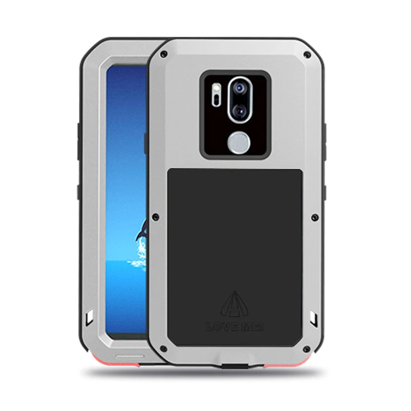 Роскошный алюминиевый металлический чехол для LG G7 ThinQ + Gorilla Glass защитный