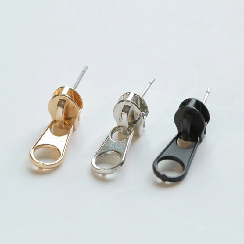 

Studs Earrings Zipper Funny Cute Ear Jewelry Mujer Fashion Earrings Punk Unisex 1Pair Women Pendientes