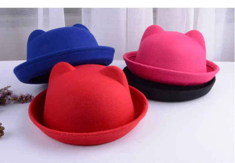 Детские фетровые шляпы для мальчиков и девочек; детская фетровая шляпа; шерстяные фетровые шляпы для мальчиков и девочек; фетровая шляпа-котелок