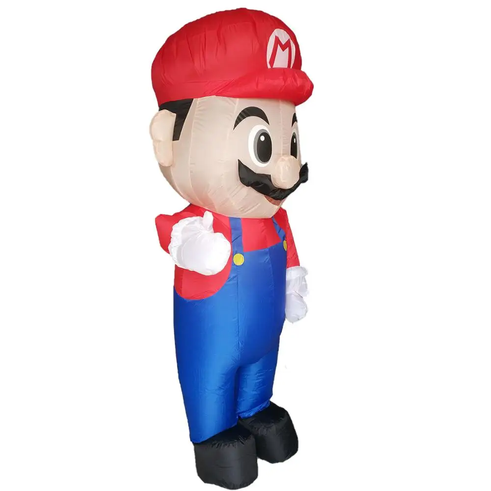 Inflatable Mario Costume Super Mario Fancy Dress for Adults Halloweeen Party Carnival Cosplay Outfit Mascot Blow Up Suit