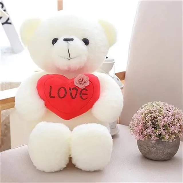 Fancytrader Big 60cm Teddy Bears Doll Lovely Soft Stuffed Love Bears for Girls Toys One Piece Christmas Valentine's Day Gift
