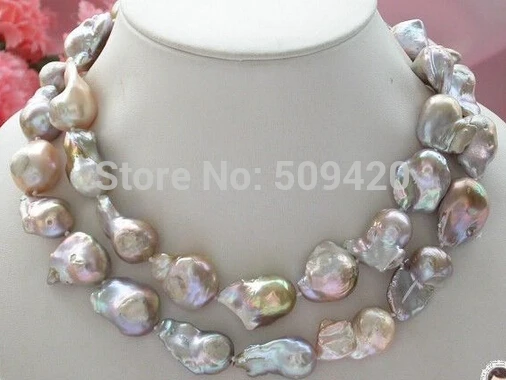 

Free Shipping >>Huge 32" 30mm lavender baroque KESHI REBORN PEARL NECKLACE