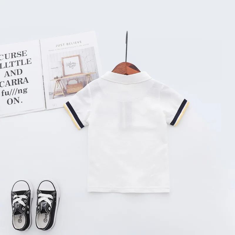 Fashion Summer Cotton Striped Baby Boys Short Sleeved T-shirt Patchwork Children Tees Kids Tops For Age 2-7 Years Old