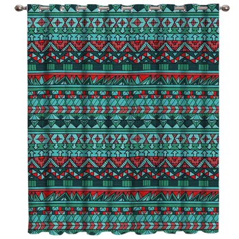 

American Blue Decorative Stripe Combination Red Christmas Style Repetition Art Retro Window Treatments Curtains Valance Bathroom