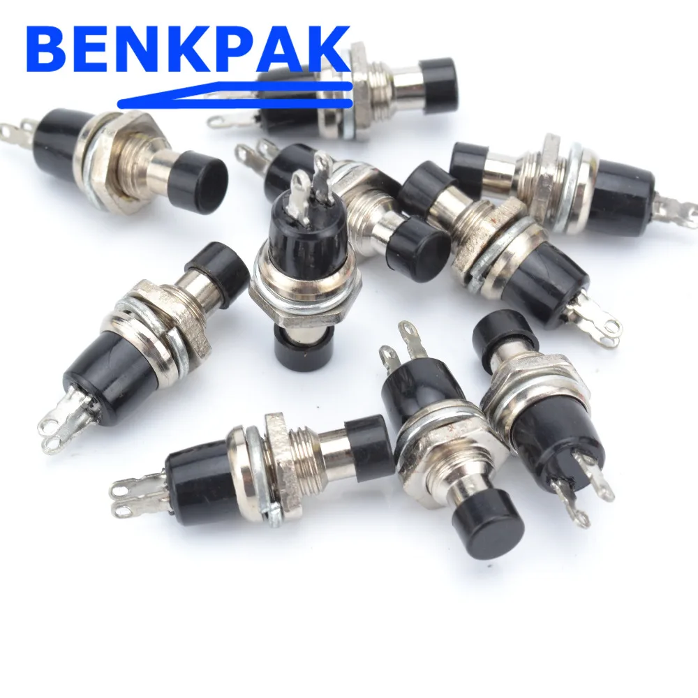 

BENKPAK 5pcs NO Normally Open Mini Momentary Spring Return Push Button Switches Black