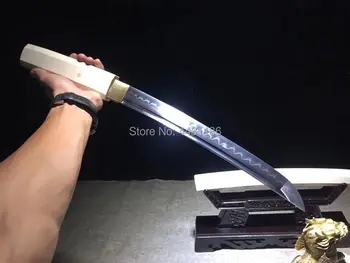 

Handmade T10 Steel Razor Sharp Japanese Wakizashi Sword Samurai Katana Clay Tempered Blade Full Tang Asia Knife Battle Ready