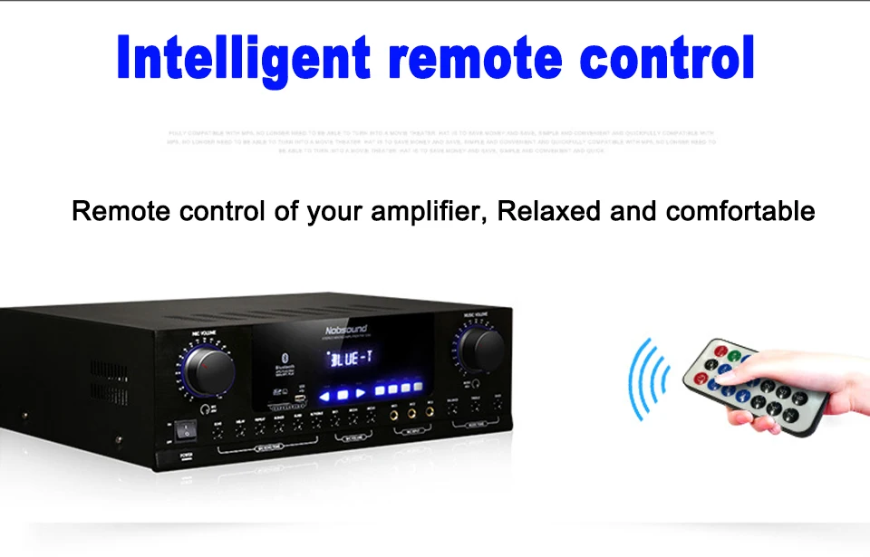 Nobsound PM1000 Профессиональный KTV Караоке Bluetooth усилитель Поддержка MP5 USB/SD воспроизведение APE музыка поддержка 220 В и 110 В