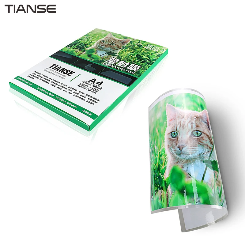 

TIANSE Thickened Plastic Film A4 6C Photo Menu Plastic Film Protective Card Film For Plastic Sealing Machine Gummed Paper