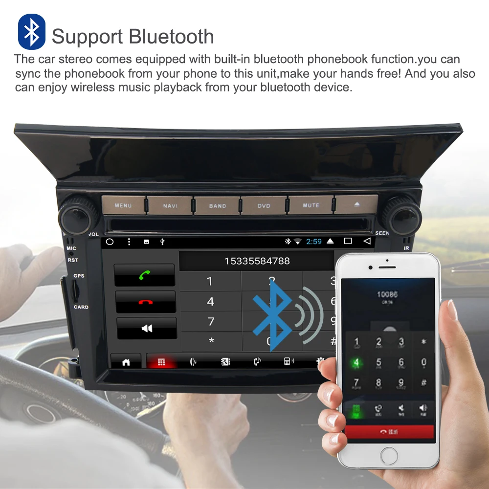 Excellent Support Apple Carplay Android 8.1 Car Radio GPS Multimedia Player For Honda Pilot 2009 2010 2011 2012 Auto Navigation Stereo 2