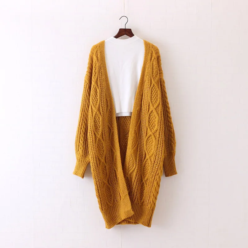 Wonder 2018 new autumn Long Cardigans Winter Open Stitch Poncho Knitting Sweater Cardigans V Neck Oversized Jacket Coat tops