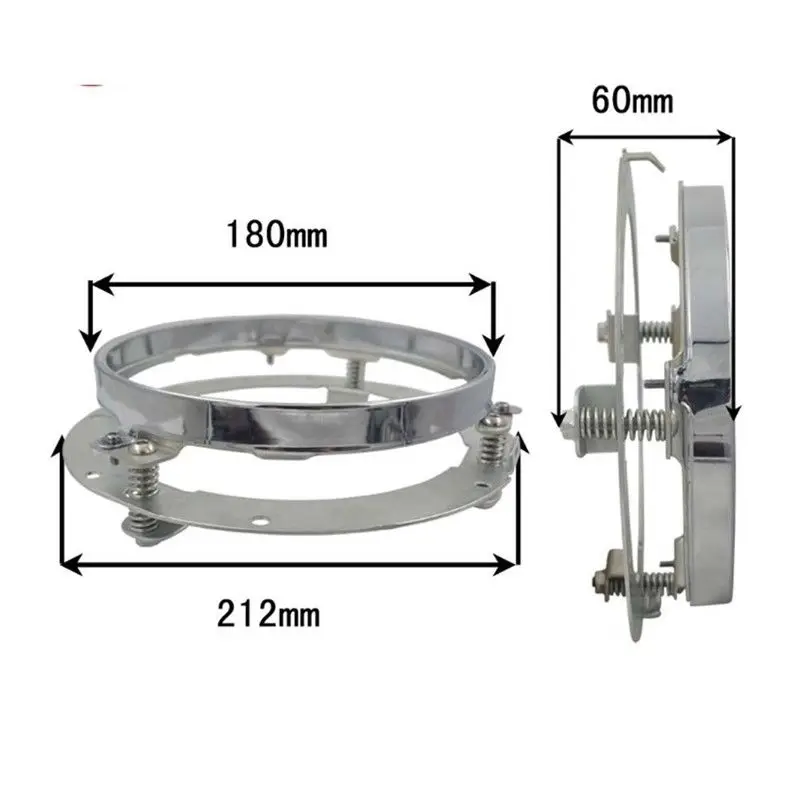 Silver LED Headlight Bracket Mount Ring For Harley Davidson Led Headlamp
