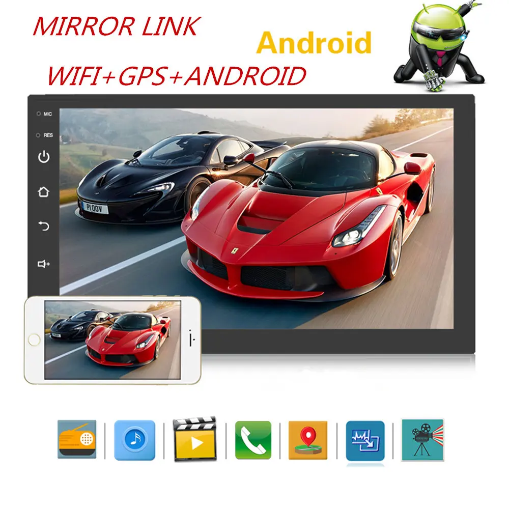 

Wetowe 2 din 7" Car radio Android System Car Multimedia Bluetooth GPS Autoradio Touch Screen MP5 Player TF/USB