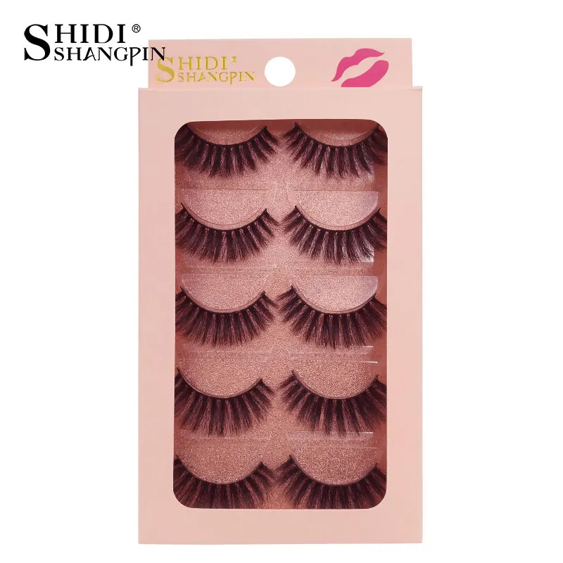 SHIDISHANGPIN makeup false eylashes extension 1 box 3d mink fake lashes 5 pairs lashes mink eyelashes natrual make up maquiagem