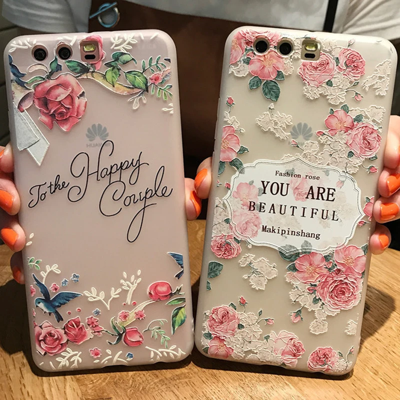 YueTuo матовый чехол для HuaWei p10 p 10 силиконовый роскошный 3d милый телефона аксессуары