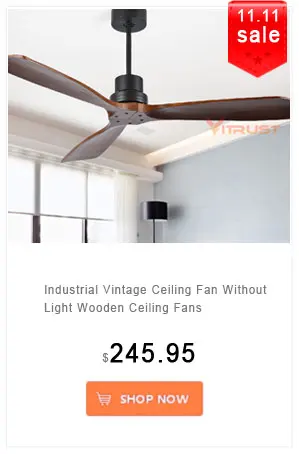 52 inch Nordic ceiling fan with Remote Control and 3 Wooden Blades Ceiling Fan creative vintage ceiling fan for dining room bedr