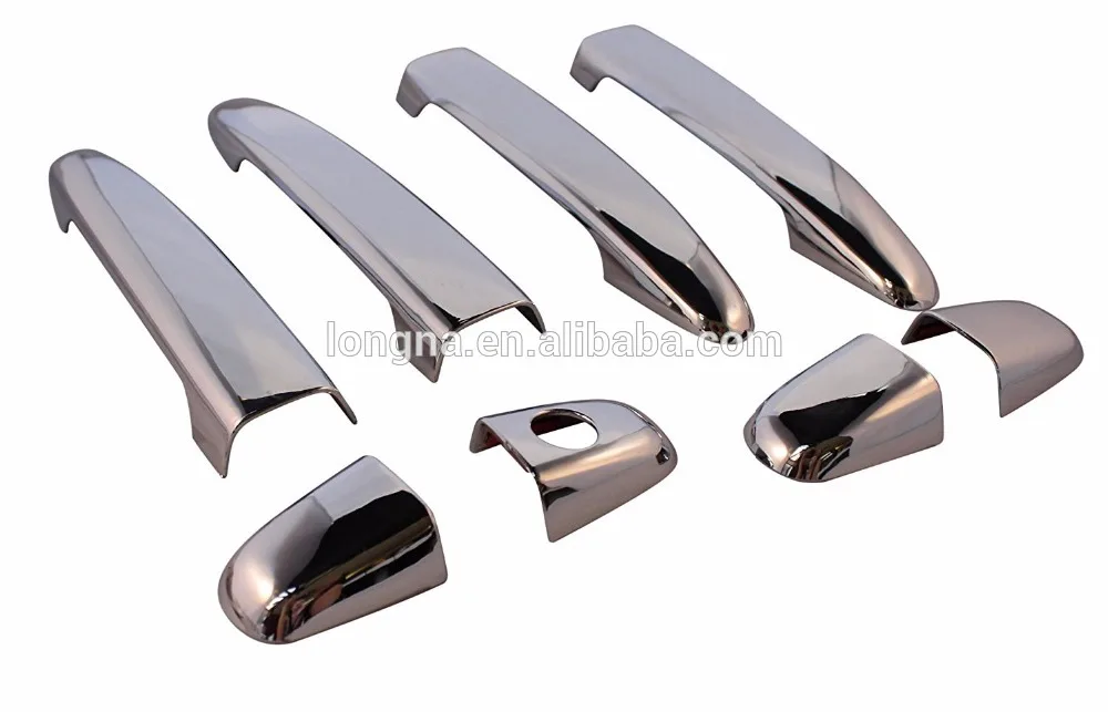 Triple Chrome Plated ABS 4 Door Chrome Door Handle Cover Trim Bezel Kit