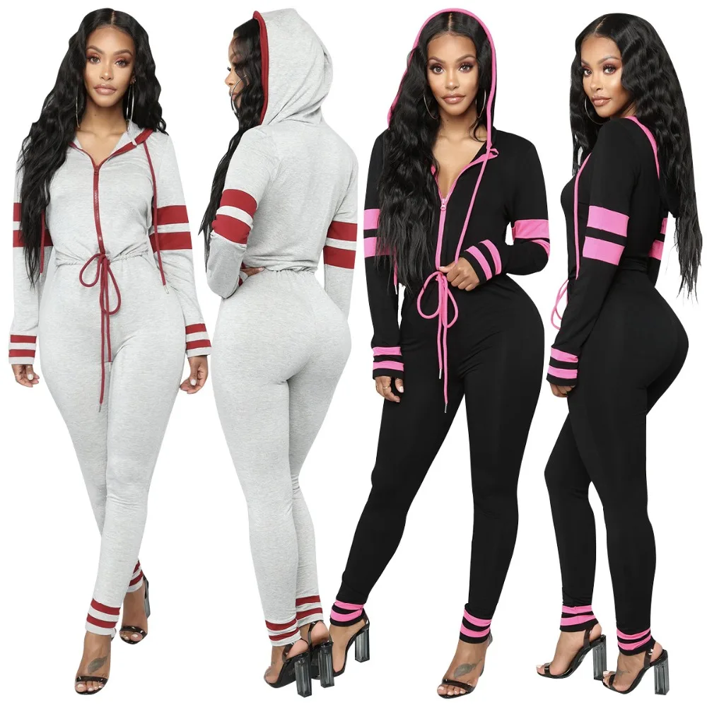 

Autumn winter sexy overalls for women hoodies sexy solid rompers women jumpsuit slim fit bodysuit women ALS037