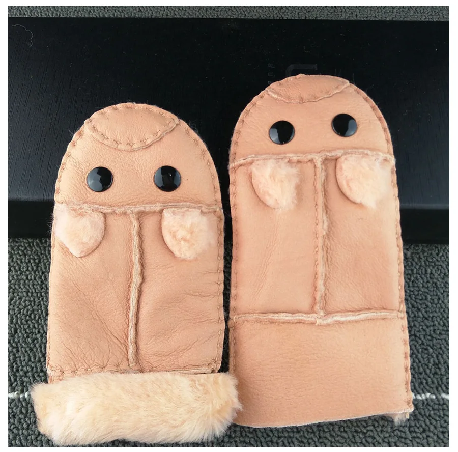 ZDFURS8 Новинка; Лидер продаж Детский мультфильм шерсть перчатки зимние теплые перчатки из натуральной кожи шерсть детская зимняя перчатки