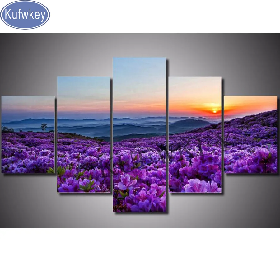 

Kufwkey diamond painting sunrise,Multi-picture Diamond Embroidery Flower Field,pictures mosaic,christmas decorations for home
