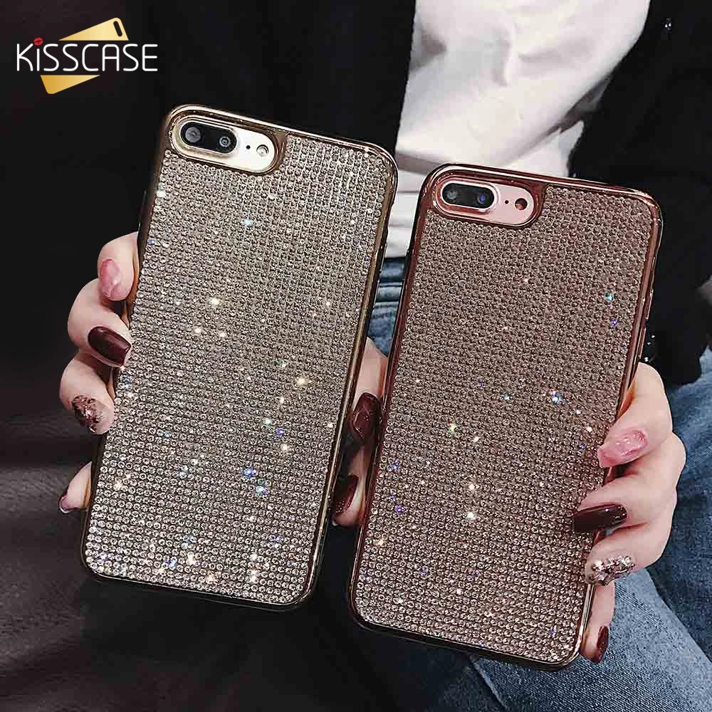 Чехол для телефона KISSCASE Shining Diamond iPhone 7 8 6 6s Plus X XS MAX XR роскошные чехлы Soft Capinha| |