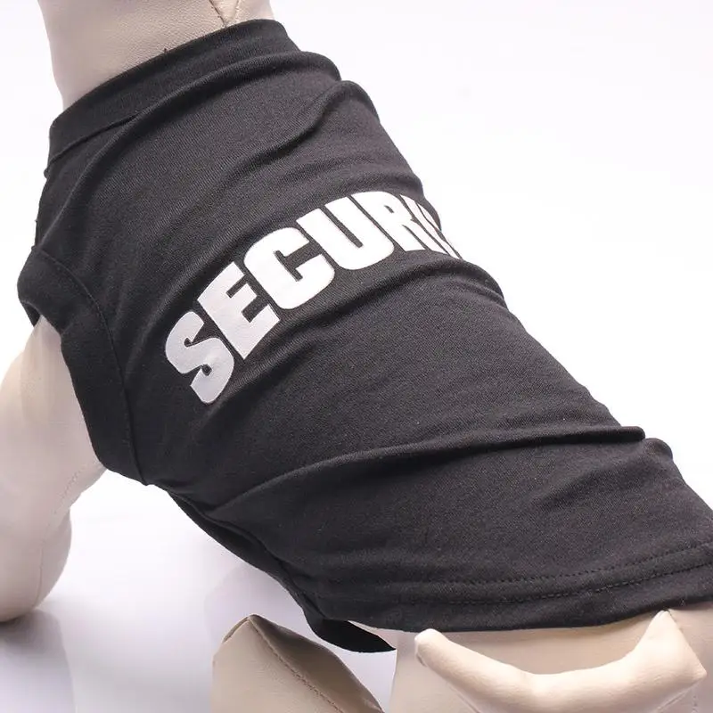 Cat Dog Clothes Black Security Dog Vest Summer Small Pets
