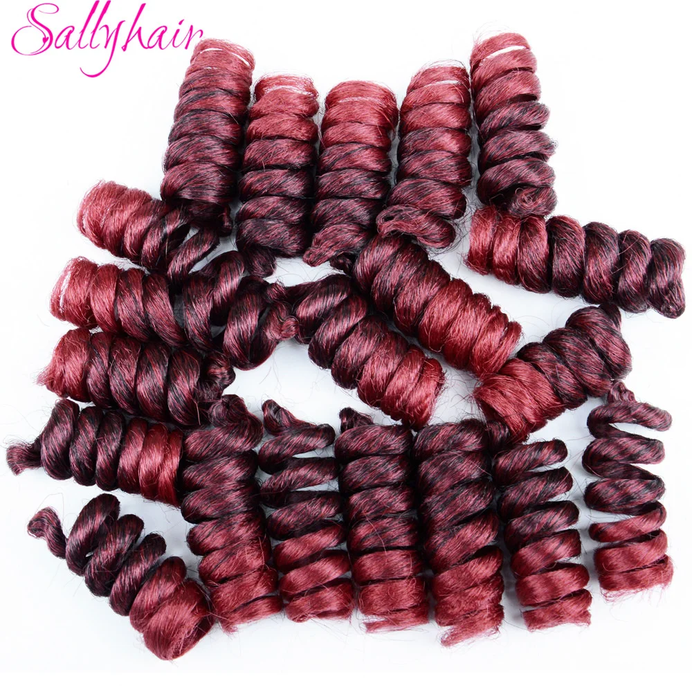 Sallyhair 20 шт./упак. 5 дюймов небольшой мини Ombre крючком вьющиеся волосы плетение низкая Температура Волокно Американский Для женщин волос