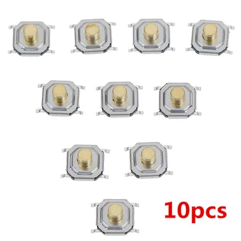 

HUXUAN 10Pcs/lot Wholesale Micro Waterproof Copper Tactile Tact Touch Push Button Switch SMD 4x4x3mm