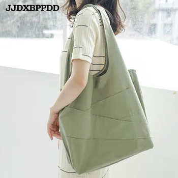 

JJDXBPPDD Soft Canvas Bag Large Capacity Women Shopping Bag Ladies Daily Use Handbags Casual Beach Bag Tote