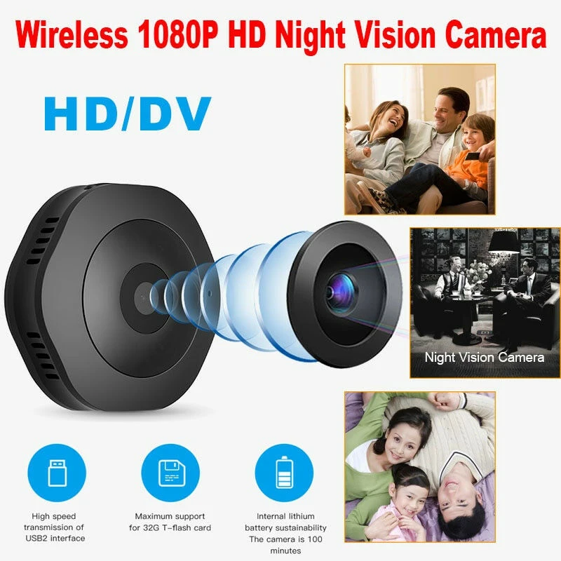 

1080P HD Micro Camera Night Vision Wifi Camcorder Video Recorder for Home Office IJS998