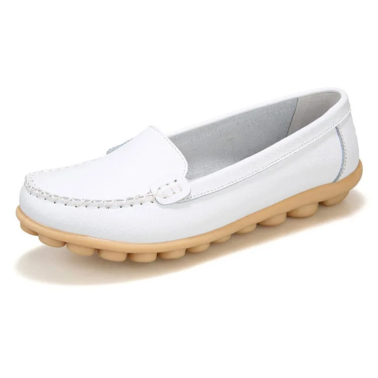 DONGNANFENG/Женская обувь из натуральной кожи на плоской подошве; Мокасины без застежки; sapatos femininos; размеры 41, 42, XLZ-918 - Цвет: white